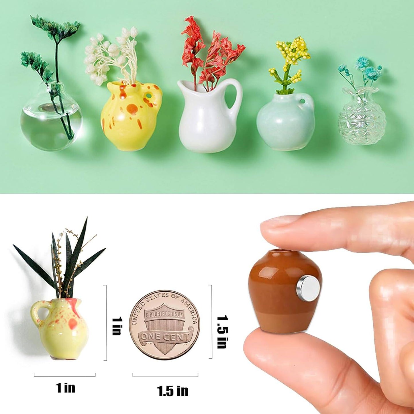 🌸🌸8PCS Mini Vase Magnets for Fridge