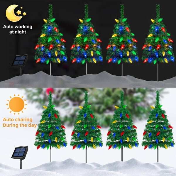 （1 pcs）4-in-1 Aurora Haven Outdoor LED Light (with 80 strawberry decorations)