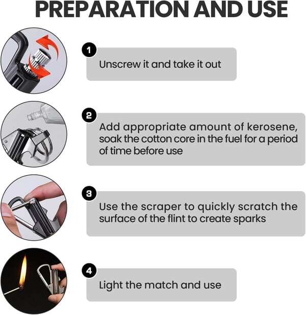 🎁🔥Permanent Match Infinity Lighter with Multitool Keychain