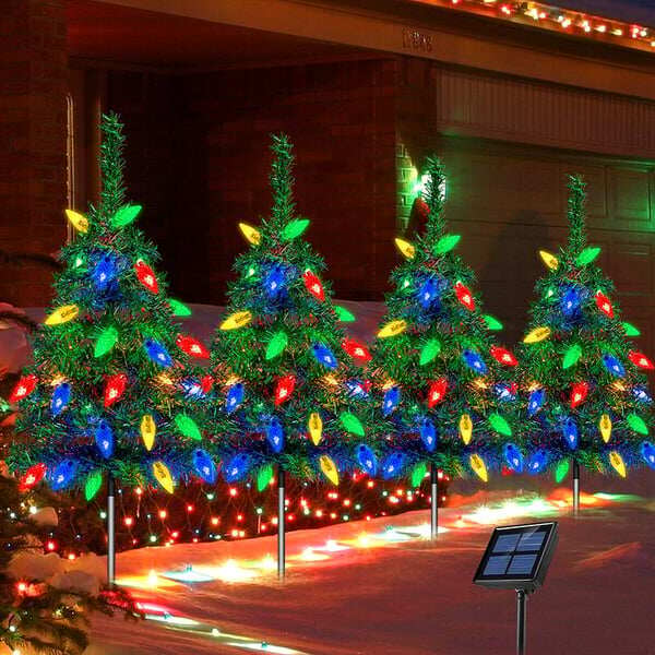 （1 pcs）4-in-1 Aurora Haven Outdoor LED Light (with 80 strawberry decorations)