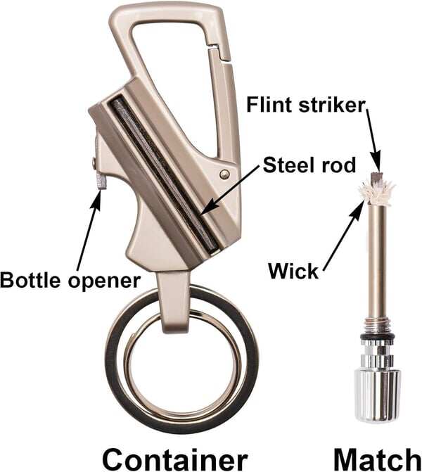 🎁🔥Permanent Match Infinity Lighter with Multitool Keychain