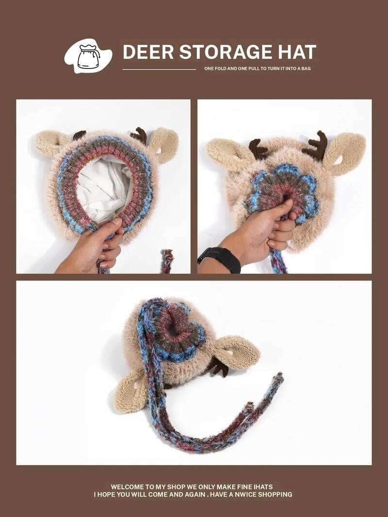 🎄Christmas Sale 60% OFF🔥Original design Festive Christmas 2-in-1 Antler Hat and Handbag