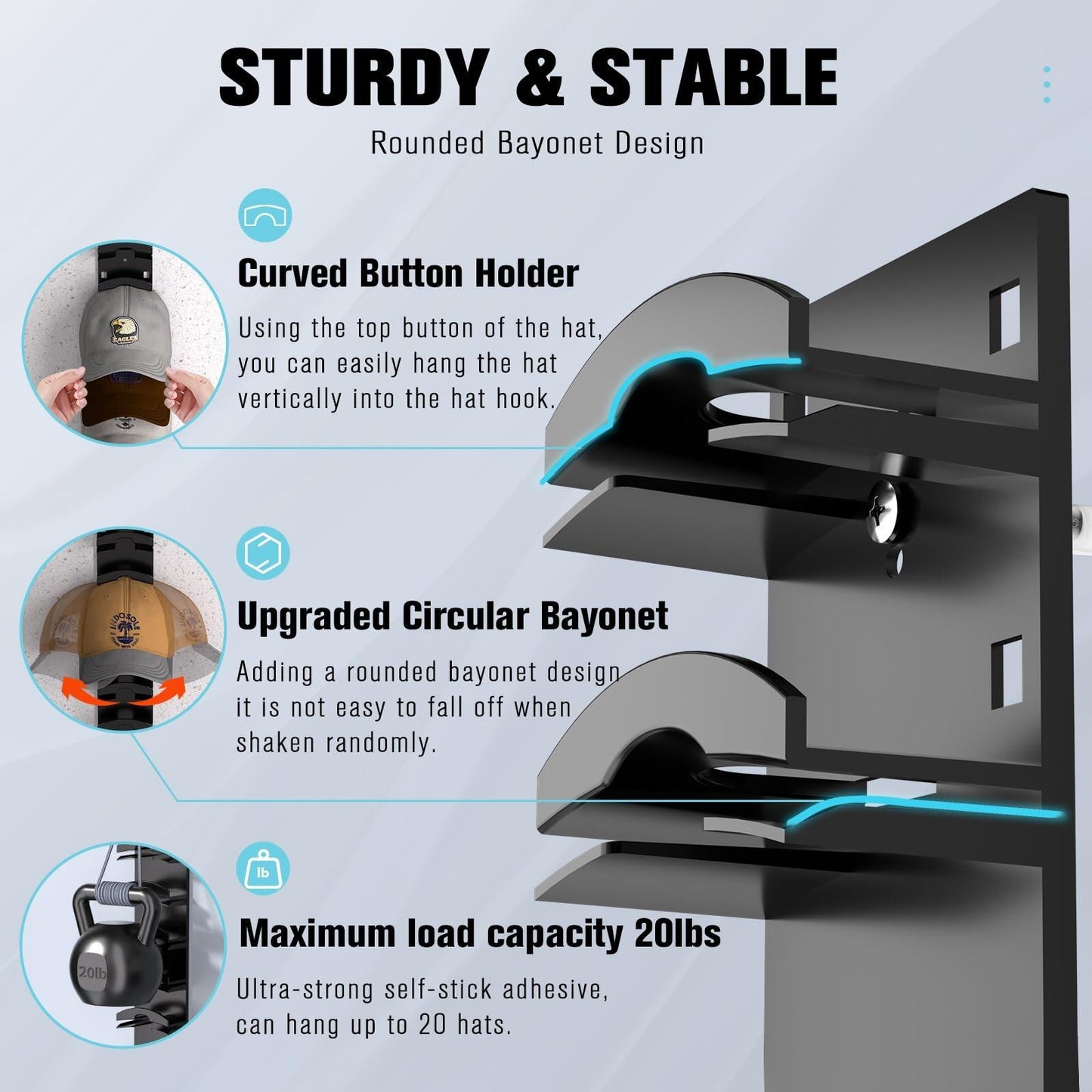 Hat Organizer for Baseball Caps