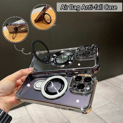 🔥New In Phone Case for iPhone 17 Series - Four Corners Air Cushion Anti-fall Case for iPhone with Invisible Ring Stand