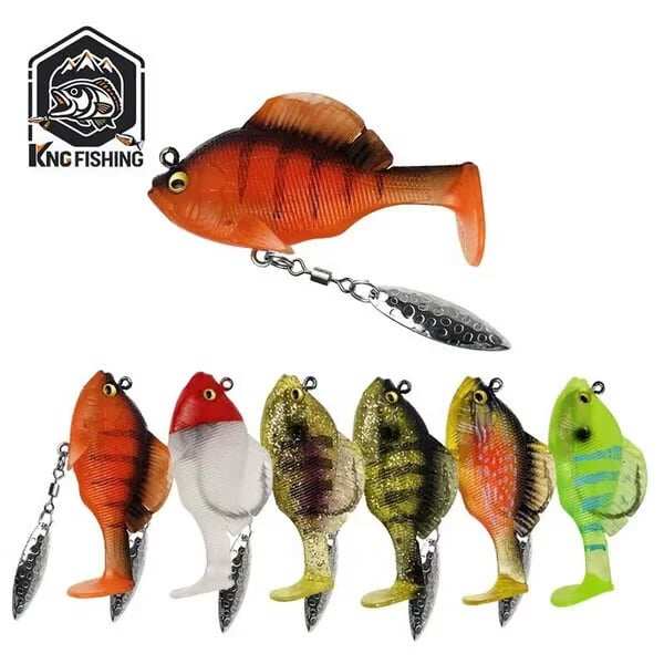 6Pcs Multiple Pre-Rigged Jig Head Soft FishingLures