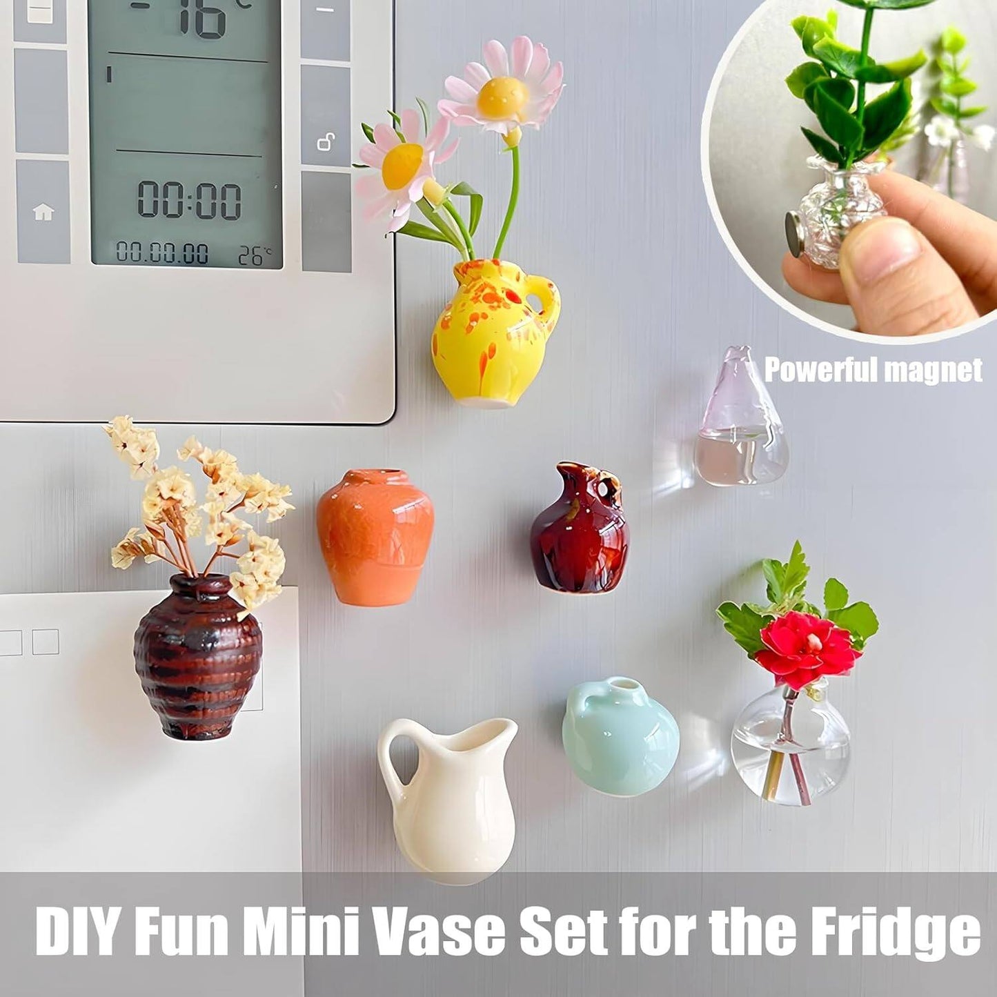 🌸🌸8PCS Mini Vase Magnets for Fridge