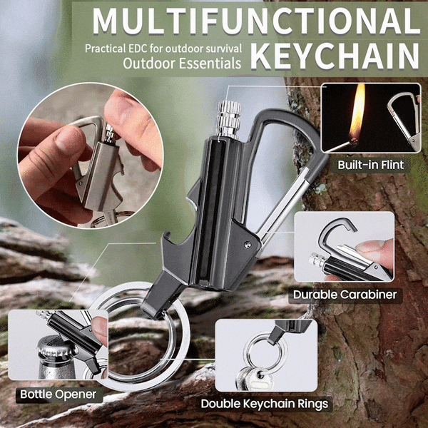 🎁🔥Permanent Match Infinity Lighter with Multitool Keychain