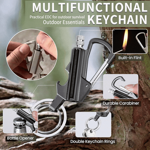 🎁🔥Permanent Match Infinity Lighter with Multitool Keychain