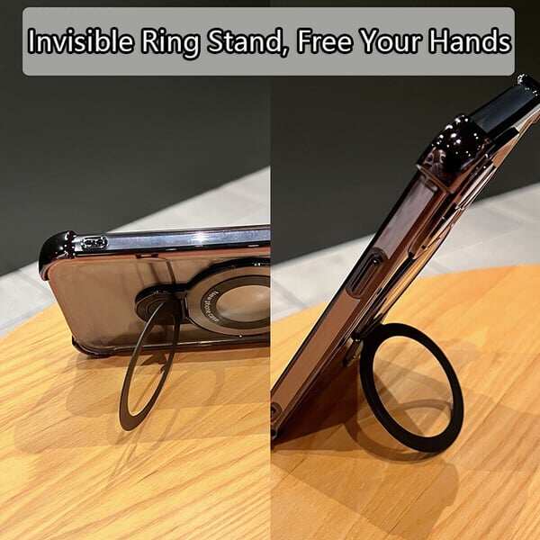 🔥New In Phone Case for iPhone 17 Series - Four Corners Air Cushion Anti-fall Case for iPhone with Invisible Ring Stand