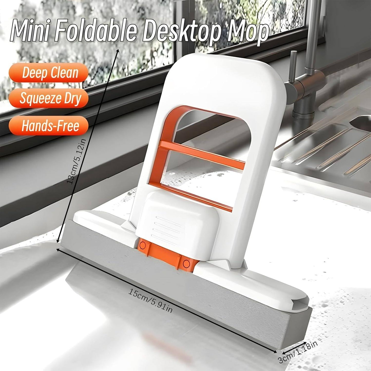 🔥2025 New Mini Foldable Desktop Mop - Durable Hands-Free Lazy Mop