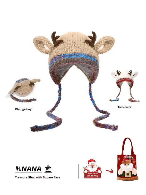🎄Christmas Sale 60% OFF🔥Original design Festive Christmas 2-in-1 Antler Hat and Handbag