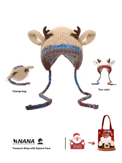 🎄Christmas Sale 60% OFF🔥Original design Festive Christmas 2-in-1 Antler Hat and Handbag